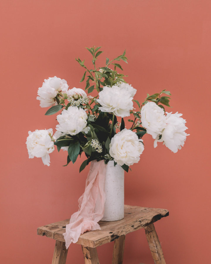 livraison bouquet de pivoine blanche